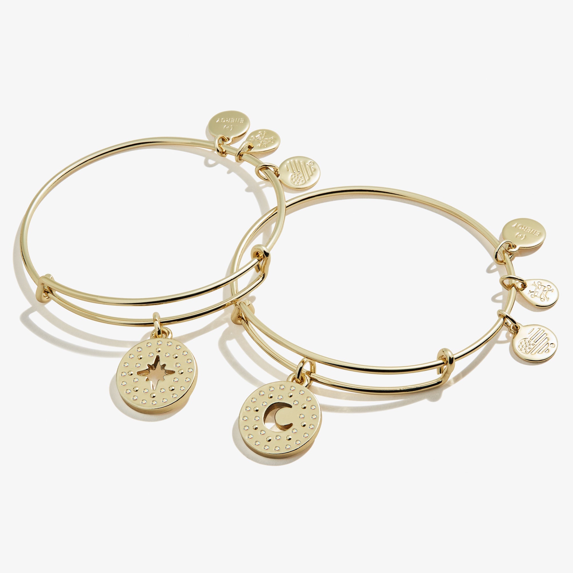 Best Friends Moon + Star Charm Bangle, Set of 2