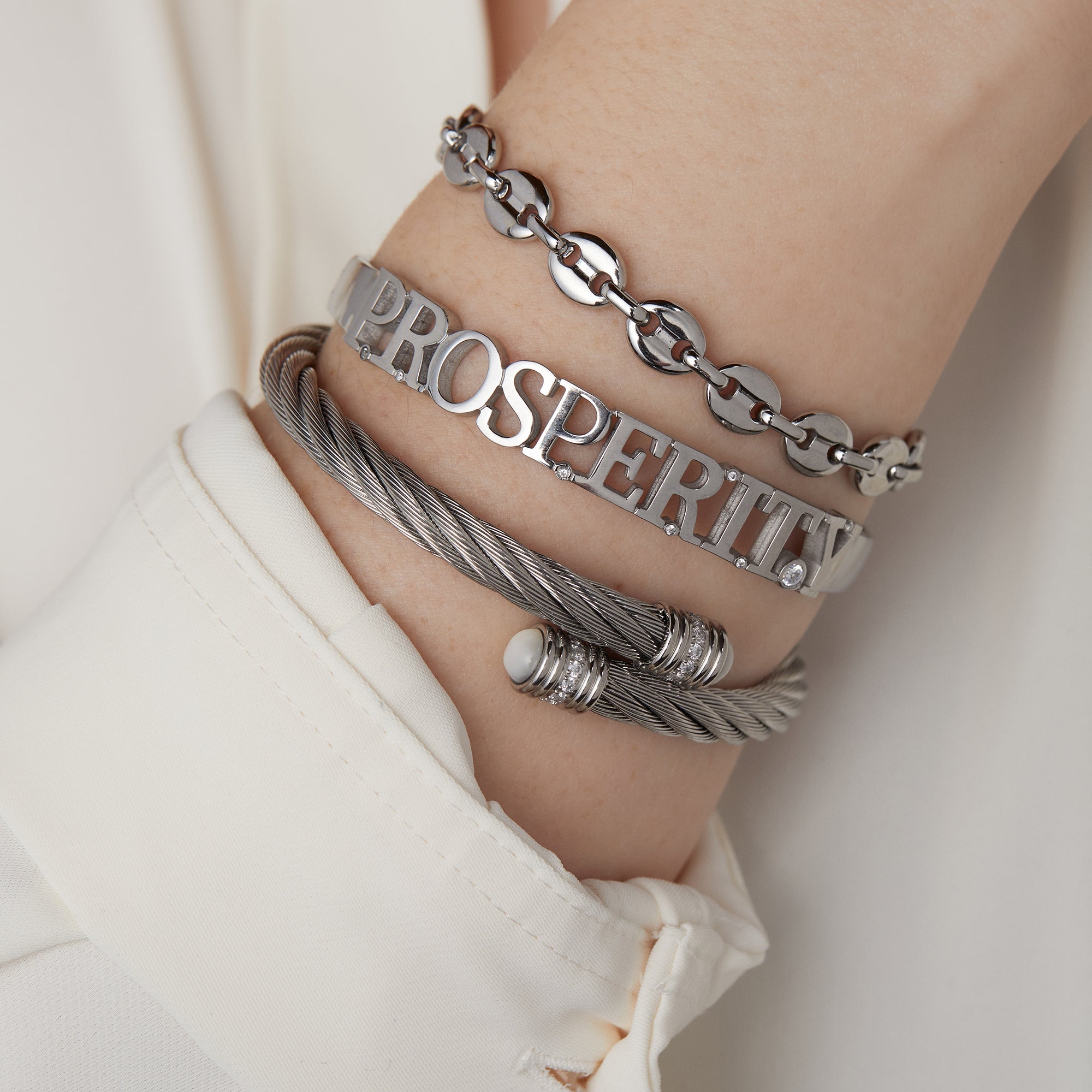 Gemstone Textured Wrap Bracelet