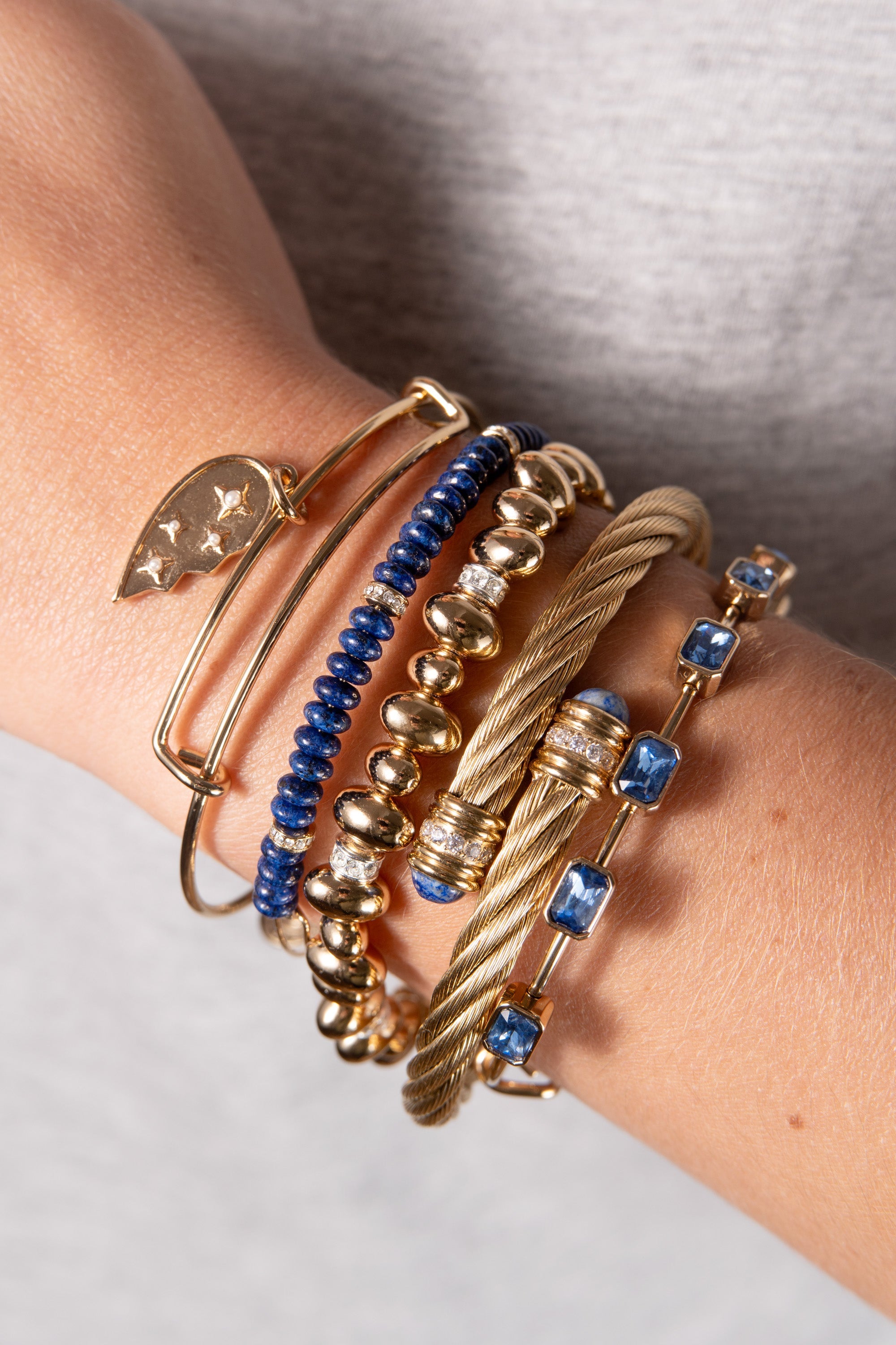 Gemstone Textured Wrap Bracelet