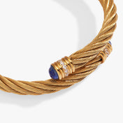 Gemstone Textured Wrap Bracelet