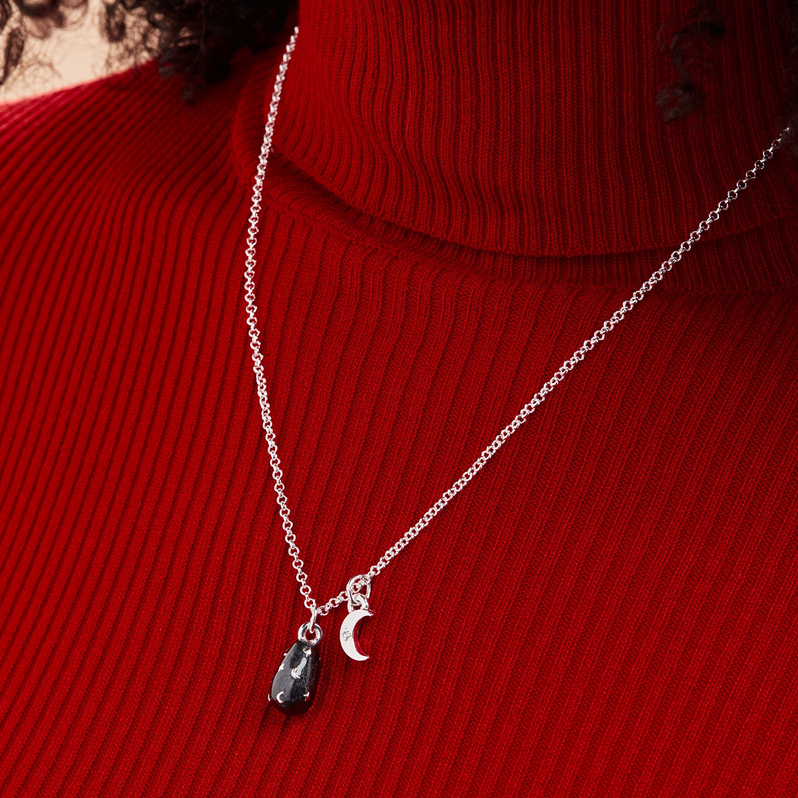 Celestial Moon Duo Charm Necklace