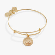 Horseshoe + Clover Charm Bangle Bracelet