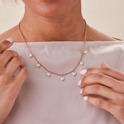 Pearl Hearts Drop Necklace, 17''